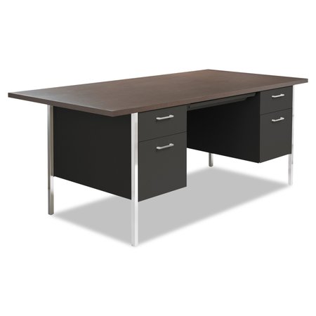 Alera Pedestal Desk, 36 in D, 72 in W, 29-1/2 in H, Steel ALESD7236BM